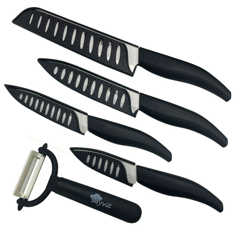 Kitchen Ceramic Knife Set with Sheaths, Professional Knife Set