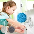 thumbnail image 4 of Hand Towel Ball Hanging Hand Towel for Kitchen and Bathroom Super Absorbent Chenille Microfiber Quick Dry Soft Thickened Decorative Round Towel with Hanging Loop Blue Blue, 4 of 8