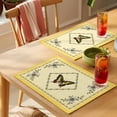 thumbnail image 4 of Vintage Butterfly Placemats Set of 4 Floral Botanical Retro Art Place Mats Indoor Wipeable Table Mats Washable Cloth Dining Table Placemats for Kitchen Holiday Party Home Decor 13x19 Inch, 4 of 9