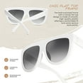 thumbnail image 2 of Oversized Flat Top Women's Fashion Sunglasses Trendy Big Square Designer Retro Sun Glasses, 2 of 5
