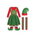 thumbnail image 2 of Disfraz de navideño para niños con sombrero, cosplay para fiestas, carnavales, festivales de Navidad Para niñas 130, 2 of 8
