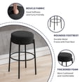 thumbnail image 5 of ZAFLY 30”Counter Height Bar Stools, Modern Velvet Bar Stools, Dinning Chair with Steel Legs for Kitchen Island - Black, Set of 2, 5 of 6