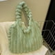 thumbnail image 3 of Bolso Mano Esponjoso para Mujer Bolso Hombro Peludo Informal Bolso Compras (verde), 3 of 9