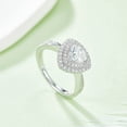 thumbnail image 3 of 1 Carat Triangle Double Halo Engagement Ring, Simulated Diamonds Ring Band, Genuine Moissanite In 925 Sterling Silver, 3 of 6