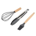 thumbnail image 3 of Gibson Home Holton 7 Piece Silicone Beech Wood Kitchen Tool Set in Grey, 3 of 4