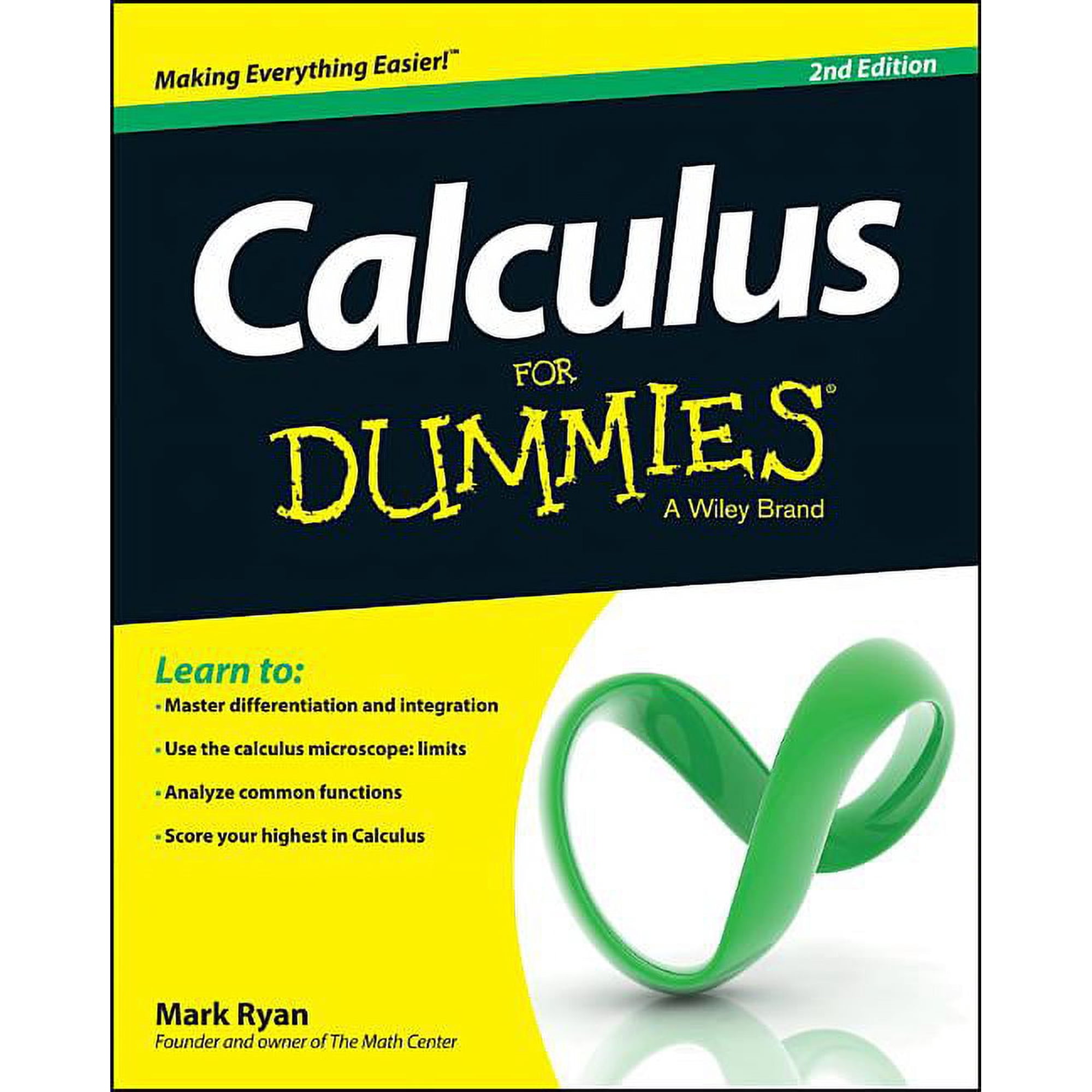 Calculus for Dummies by Mark Ryan Paperback, Adult Non-Fiction, English