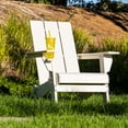 thumbnail image 3 of RESINTEAK Folding Adirondack Chair with Cup Holder - Extra Wide Comfort Seat, Patio Furniture for Outdoor Fire Pit, Deck, & Backyard, Newport Collection (White), 3 of 6