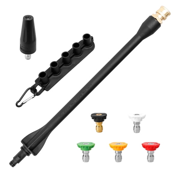 AEVXKHI Pressure Washer Spray Wand Kit, 16.73 Inch Power Washer Wand Replacement Accessories, with 5 Spray Nozzles Tips and 1 Tip Holder for Cleaning Driveways Cars House