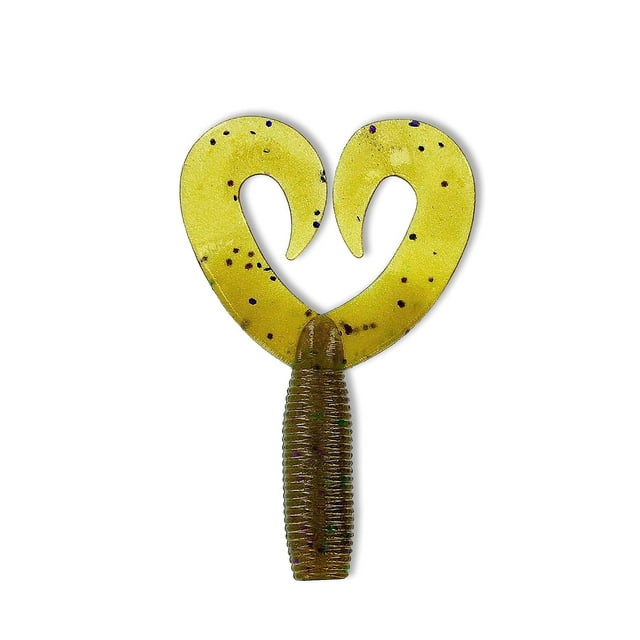 Yamamoto 4" Double Tail GRUB Green Pumpkin W/Large Black Flake (20 Pack)