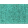 thumbnail image 1 of Ahgly Company Machine Washable Indoor Rectangle Oriental Turquoise Blue Industrial Area Rugs, 4' x 6', 1 of 4