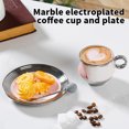 thumbnail image 3 of Yuarrent Juego de té de taza de café con trazado de oro de cerámica de estilo europeo, platillo, cuchara, tazas con mango dorado, utensilios Juegos de servir café y té Gris 200ML, 3 of 6
