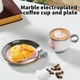 thumbnail image 5 of Naiovety Taza de café de cerámica de estilo europeo, juego de té, platillo, cuchara, tazas con mango dorado para oficina, accesorios para Juegos de servir café y té Gris 200ML, 5 of 6