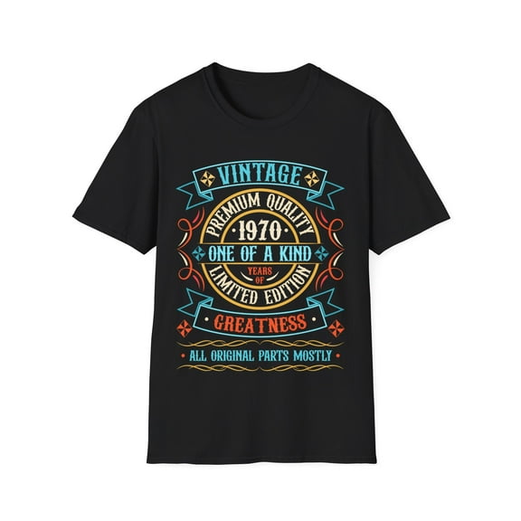 Vintage 1970 T Shirts for Men Retro Funny 1970 Birthday Mens Shirt