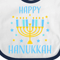 thumbnail image 4 of Inktastic Happy Hanukkah with Menorah and Stars Boys or Girls Baby Bib, 4 of 4