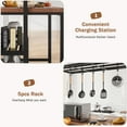 thumbnail image 2 of Multifunctional Luku Kitchen Island with 3-Tier Storage and Power Outlet - Perfect for Home Cooking and Coffee Bar, 2 of 9