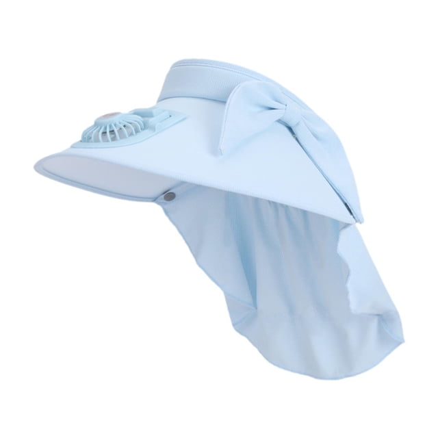 Ventilador de carga moderna de sombrero de visor de fanáticos para viajar a la playa de senderismo de vacaciones al aire libre deportes al aire libre Azul