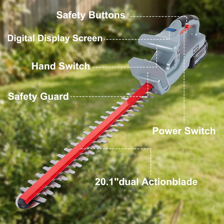 UNTIMATY 21V Cordless Hedge Trimmer, 20" Dual-Action Blade photo 7