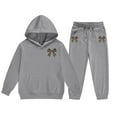 thumbnail image 5 of Gubotare Girls Outfits Sets Boys Girls 2 Pieces Sweat Suit Unisex Kids Long Sleeve Pullover Hoodie and Joggers Set Size 13-14 (Gray,13-14 Years), 5 of 8