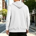 thumbnail image 4 of ZOYOEN Mens Sleeveless Hooded Vest- Adjustable Drawstring Full Zip Loose Fit Casual Fall Jacket Outwear White Size 3XL, 4 of 4