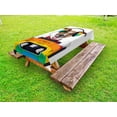 thumbnail image 1 of Popstar Party Outdoor Tablecloth, Dog Listening to Music from an Old Cassette of the 80's Colorful Headphones, Decorative Washable Fabric Picnic Tablecloth, 58 X 104 Inches, Multicolor, by Ambesonne, 1 of 2