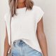 thumbnail image 4 of Suéter de cuello redondo para mujer, informal, liso, de punto, holgado, con cuello redondo, 4 of 7