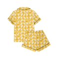 thumbnail image 6 of KLHDSF Womens 2 Piece Pajama Set Short Sleeve Top and Shorts Casual Summer Floral Loungewear Orange L, 6 of 7