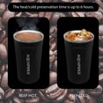 thumbnail image 4 of Aquaphile 17oz Coffee Mug to Go Stainless Steel Thermos Double Wall Insulated Coffee Cup Reusable Travel Mug with Leak Proof Lid, Black, 4 of 8