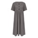 thumbnail image 4 of Vestido largo boho de manga corta con cuello en V y bolsillos para mujer: vestido de playa de poliéster con estampado floral para el verano, 4 of 5