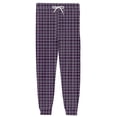 thumbnail image 5 of Men's Traditional Plaid Pajama Pants with Pockets & Drawstring - Cuffed Jogger Sleep Bottoms for Men, Elastic Waist Soft Lightweight Lounge Homewear Purple M, 5 of 7