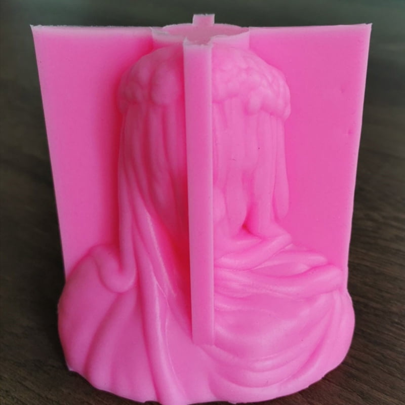 Veiled Lady Candle UV Crystal Epoxy Mold Female Bride Antique Bust Statue Sculpture Woman Body Resin Silicone Mould DIY
