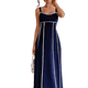thumbnail image 2 of Vestido A Rayas para Mujer, con Tirantes Finos, y , Fluido Azul Marino XL, 2 of 7