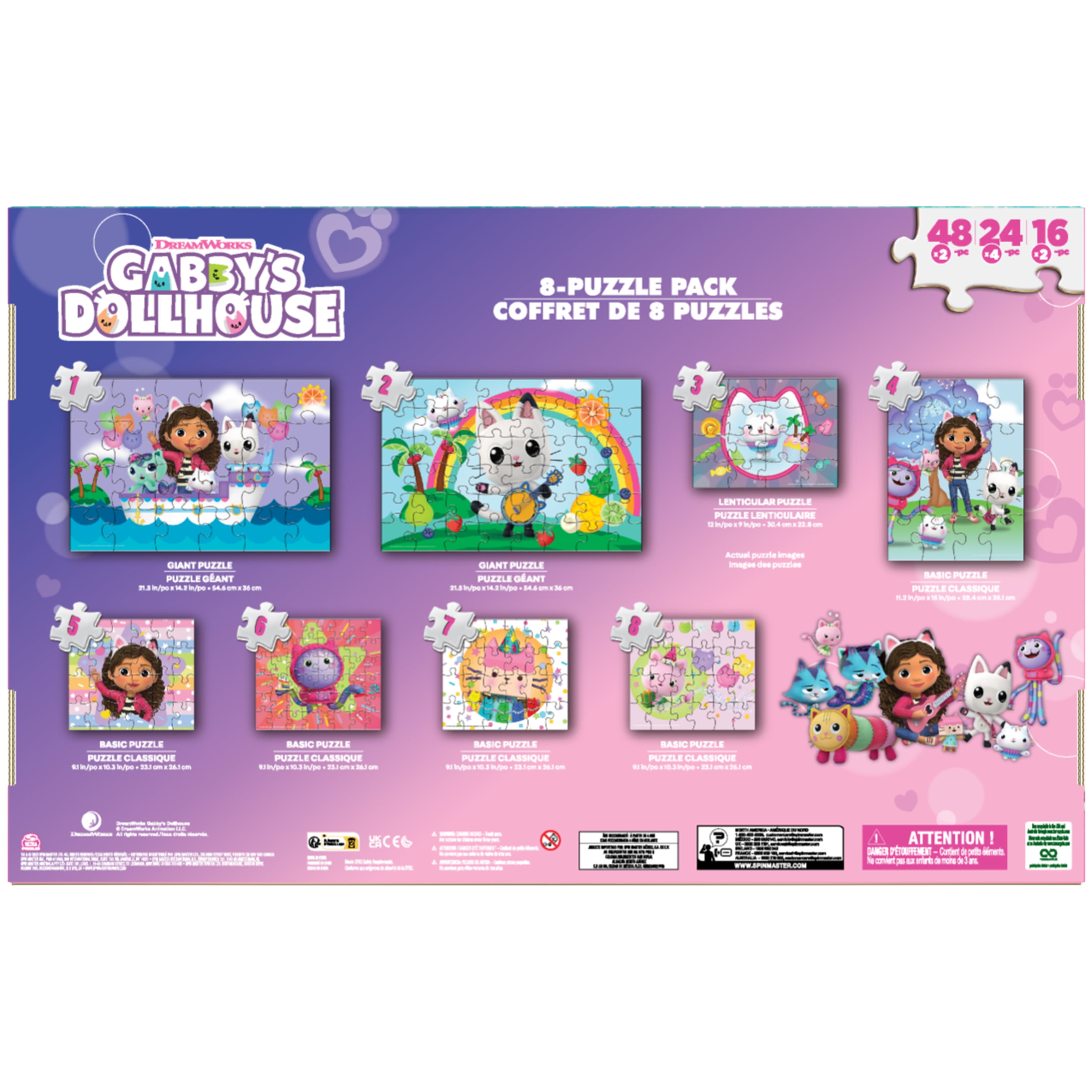 Gabby’s Dollhouse, 8 Jigsaw Puzzle Bundle in Storage Box