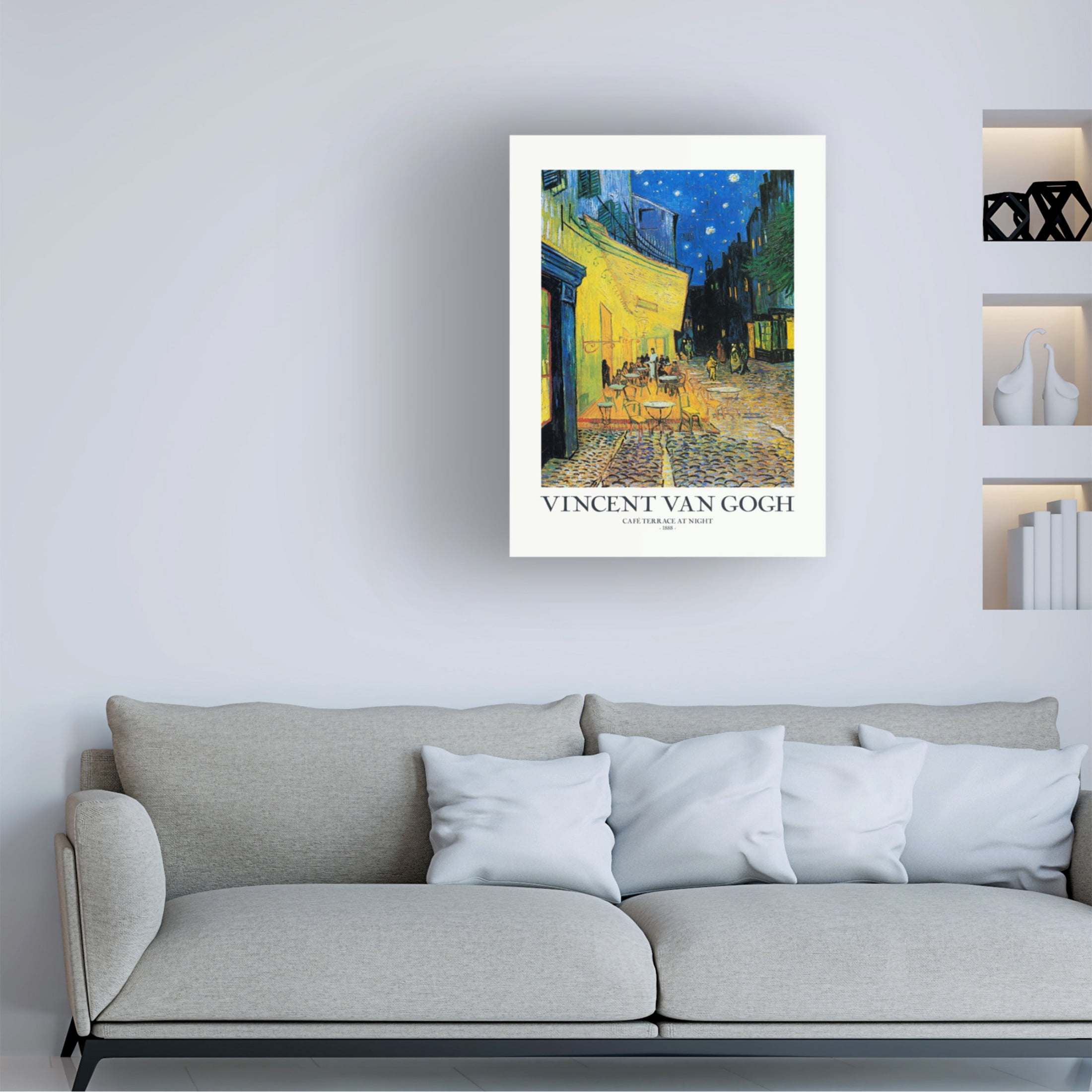 Trademark Fine Art Pictufy CafAc Terrace At Night Canvas Wall Art