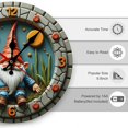 thumbnail image 3 of Fantasy Gnomes Wall Clock 10 Inch Silent Non Ticking Round Wooden Clock Decoration for Living Room Kitchen Bedroom Bathroom Office Classroom, 3 of 8