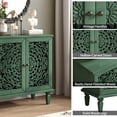 thumbnail image 6 of GZXS 2-Door Storage Cabinet with Adjustable Shelf, 31.5" Retro Sideboard Accent Cupboard with Solid Wood Legs, for Kitchen, Dining Room & Entryway (Antique Green), 6 of 8