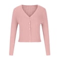 thumbnail image 6 of Ahdbta Cardigan Sweaters for Women Button Down Sexy V Neck Casual Cropped Coats Long Sleeve Slim Fitted Knitted Sweaters Jackets, 6 of 7
