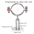 thumbnail image 4 of Uxcell 304 Stainless Steel Wall Mount Ceiling Mount Pipe Support for 63-65mm Pipe, 4 of 5