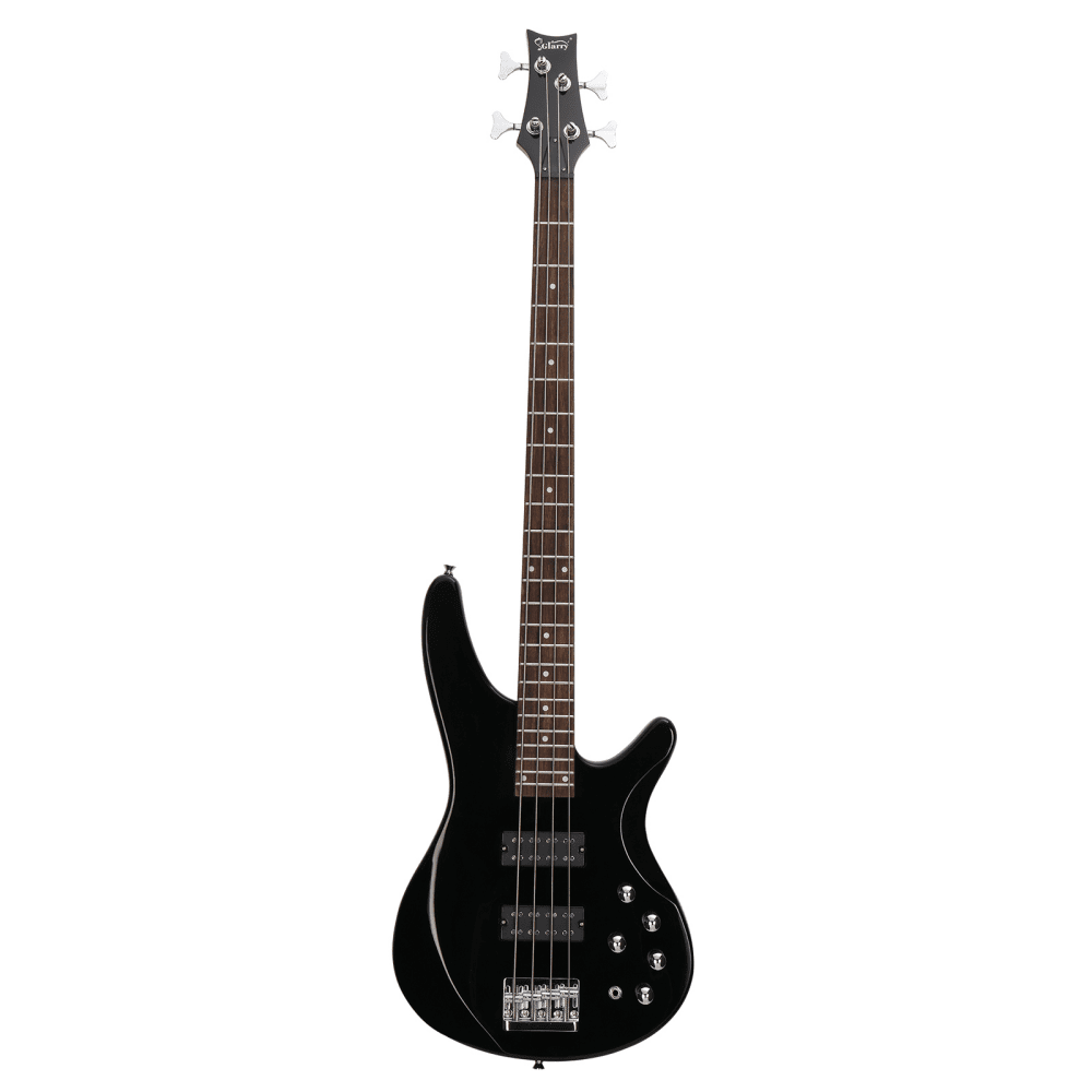Tcbosik 4 String Electric Bass with H-H Pickup and Laurel Wood Fingerboard, 44 Inch Bass with Bag and Strap, Connecting Wire, Spanner Tool and Plectrum for Beginner, Black