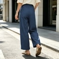 thumbnail image 5 of Oksale Petite Sweatpants for Women Wide Leg Loose Comfy Pants with Pockets and Drawstring Waisted Elastic Trousers Navy S, 5 of 6