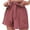 Pink-09, variant on HTNBO Womens Bow Tie Front Mini Skirts Summer High Waist Wrap A Line Lounge Shorts Loose Comfy Soft Casual Vacation Short