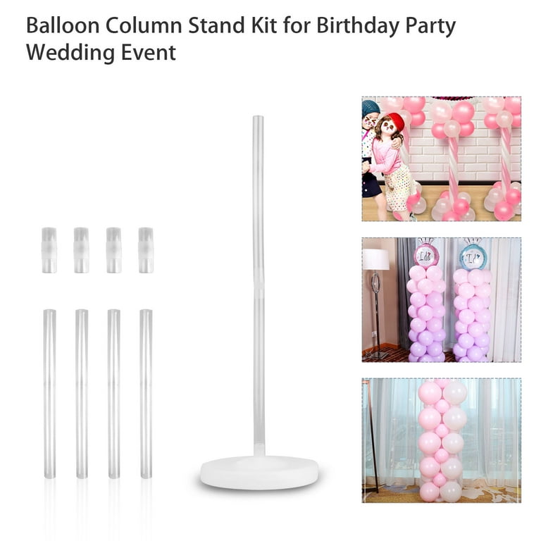 5 White 17 in Tall Balloons Column Stand Sticks Holders