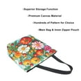 thumbnail image 3 of FORMRS Womens Canvas Tote Bag with Zipper Inner Pocket Shoulder Handbag, Pink Floral Tomatoes, 3 of 7