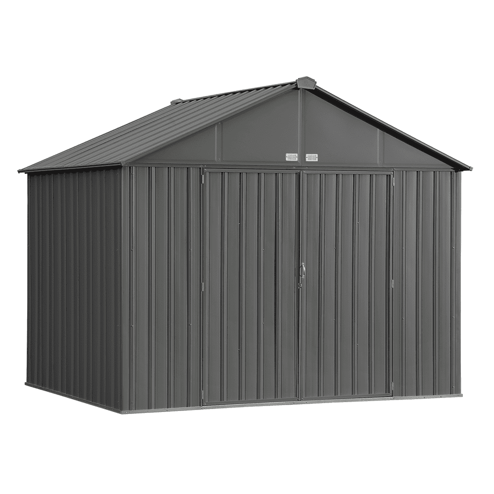 EZEE Shed Steel Storage 10 x 8 ft. Galvanized Extra High Gable Charcoal ...