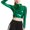 Green, variant on Kaerm Women's Shiny Metallic Liquid Crop Top Long Sleeve Mock Neck Turtleneck Tank Top Clubwear Gold XXL