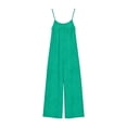 thumbnail image 6 of LEBONYARD Jumpsuits for Women Casual,Fashion Women Casual Comfy Solid High Waist Linen Loose Straight Solid Jumpsuit Mint Green XXXL, 6 of 6