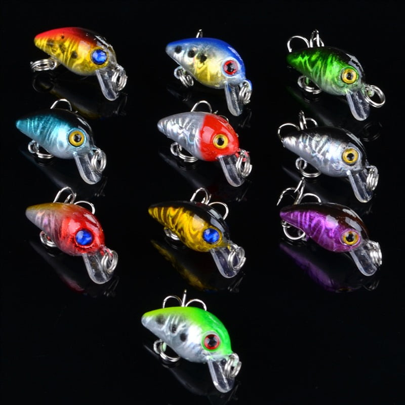 Lots 10pcs/Set Metal Fishing Lure With Treble Hooks Luminous Spoon Spinner baits 