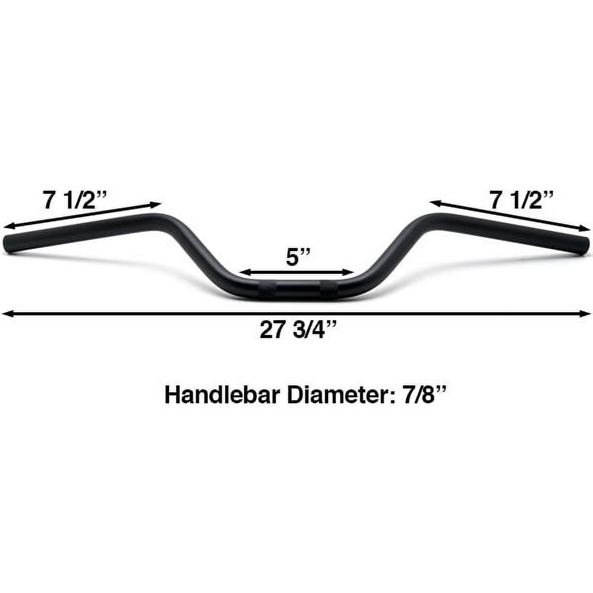 Krator Motorcycle Handlebar 7/8" Black Bars Euro Style Compatible with Honda CM 250 400 450 Custom