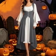thumbnail image 5 of LEKWK Renaissance Dress Women Vintage Medieval Dress Lace-Up Corset Flowy Halloween Dress for Halloween Cosplay Theme Party Dress Up, 5 of 8