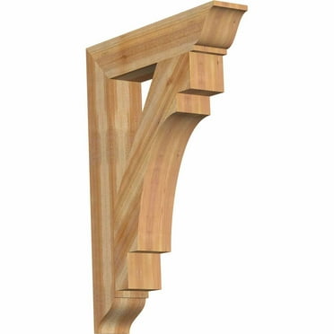 Ekena Millwork 3 1/2"W x 18"D x 22"H Merced Arts & Crafts Smooth Bracket, Western Red Cedar