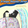 thumbnail image 3 of 17 Inch Lightweight Backpack,PVC Waterproof Oxford Fabric, Ergonomically Designed, with Large Capacity, Vibrant Rainbow Print, 3 of 3